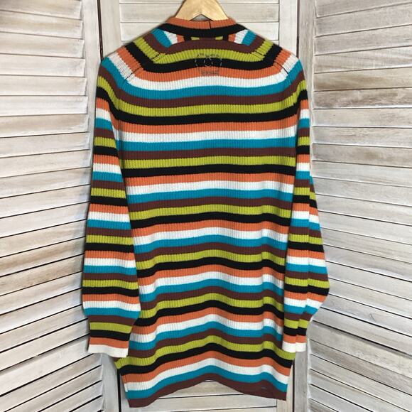 Queene And Belle 100% Cashmere Scotland Striped Oversized Open Cardigan - Picture 2 of 11